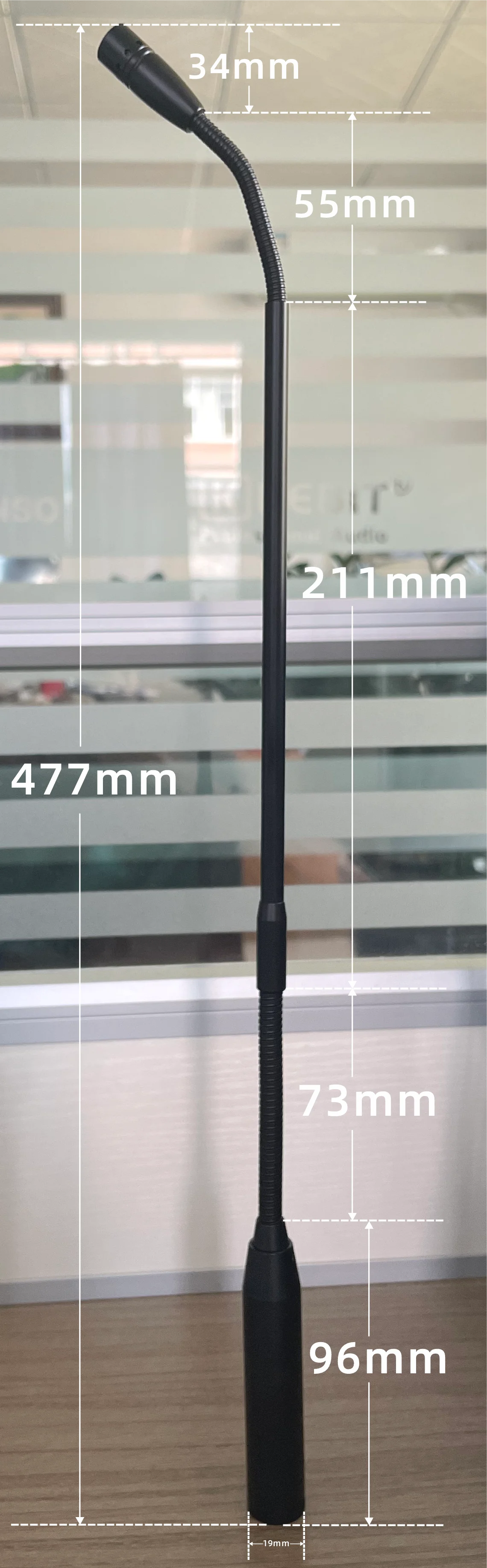 U859ql 48v fio gooseneck microfone