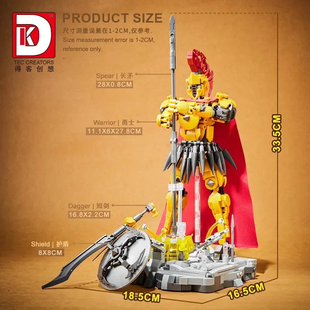 Blocs de construction de guerrier spartiate, assemblage de soldats de film en plastique MOC, modèle 3D, Puzzle, Mini figurine en brique, jouet pour cadeau de noël