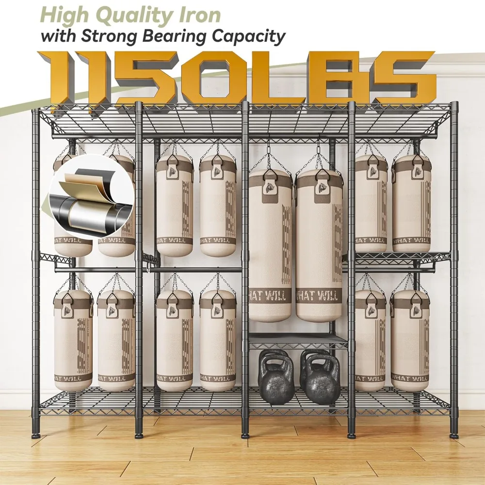 

Clothes Rack with Cover, Clothing Rack for Hanging Clothes, Portable Closet, Adjustable, 1150LBS,18" D x 76" W x 77", Customized