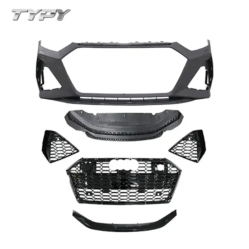 Car Modified Front Bumper with Honeycomb Grille Body Kit For Audi A7 2019-2020 Upgrade to RS7 1:1 Body Kits