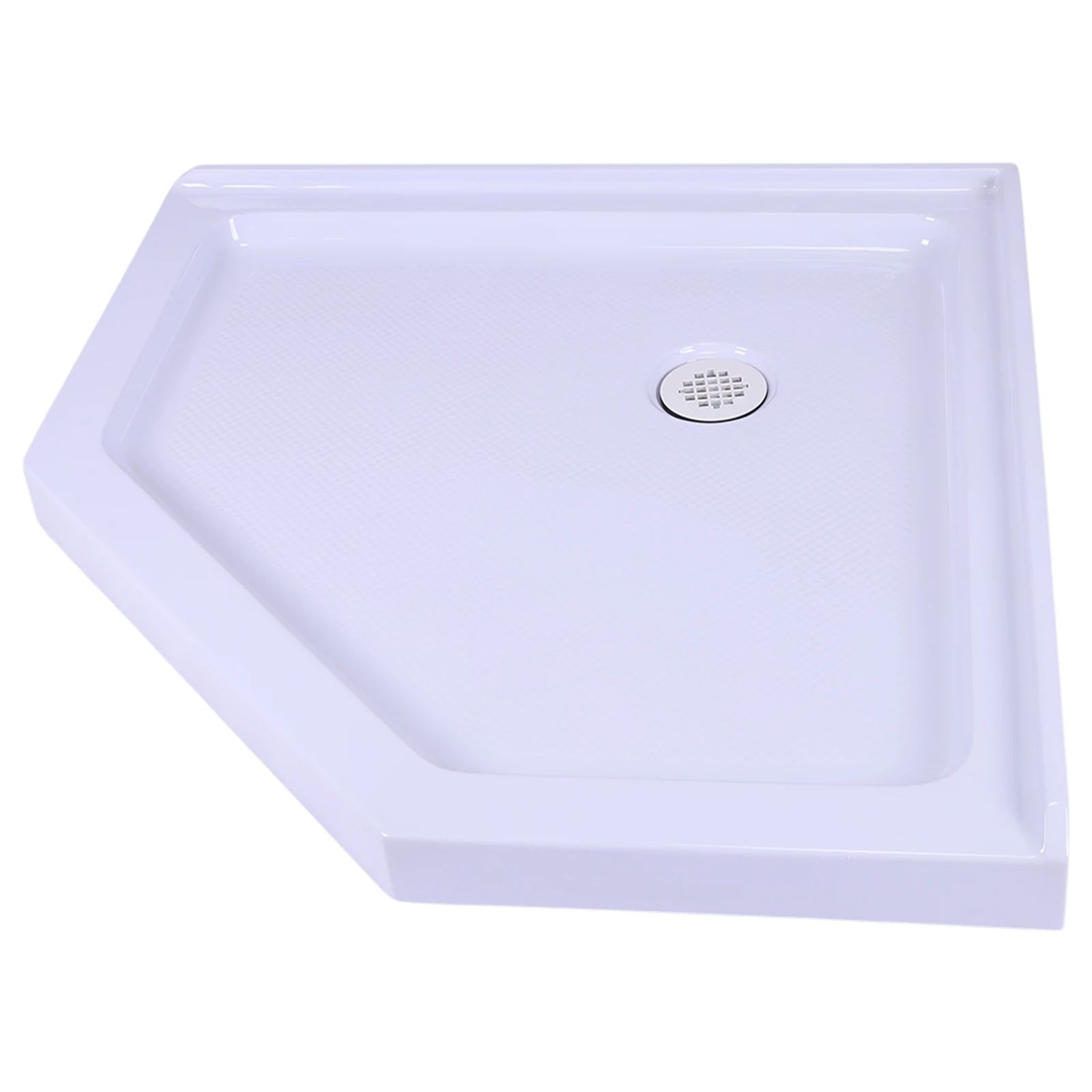 

Shower Base Pan with Corner Drain Acrylic Shower Base Non-Slip Textured Surface 37 In. L X 37 In. W for Toilet Bathroom
