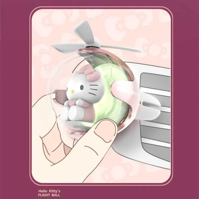 معطر هواء السيارة سانريو هالو كيتي - موزع روائح سانريو الرسمي لفتحات السيارة، هدية إكسسوارات ديكور إبداعية لطيفة