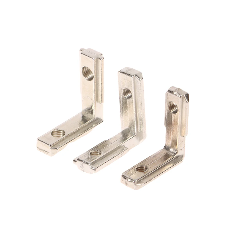 10PCS T Slot L-Shape Aluminum Profile Interior Corner Connector Joint Bracket For 2020 3030 4040 EU Alu-profile With Screws