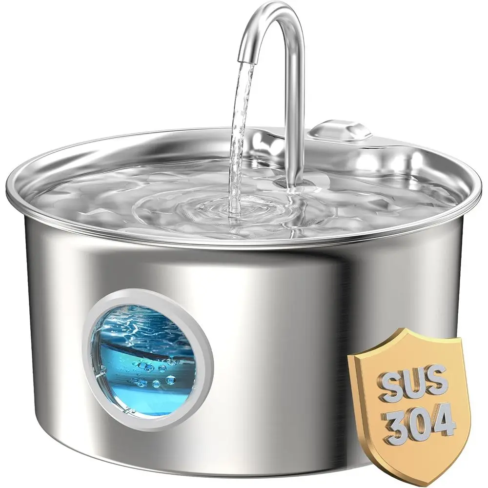 

Cat Water ountain StainlSteel: Cat ountain or Drinking - 88oz/2.6L Pet Water ountain or Cats Indoor - Quiet Cats Water Bowl Disp