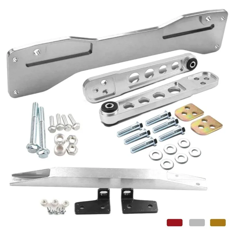 Kit de Mejora de Suspensión, Barra de Refuerzo del Subchasis Trasero + Barra de Unión + Juego de Brazos de Control Inferiores para Honda Civic Si 01-05 ES EM EP3