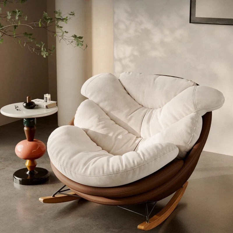 

Minimalist single living room chair Elegant comfortable luxury elegant armchair rocking chair modern mecedora sillón furniture