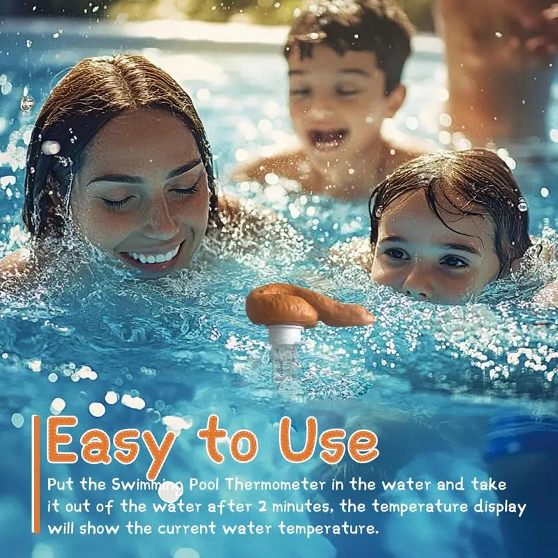 Floating Pool Thermometer Cartoon Poop-Shaped Water Temperature Thermometers Prank  for Outdoor Indoor Swimming Pools