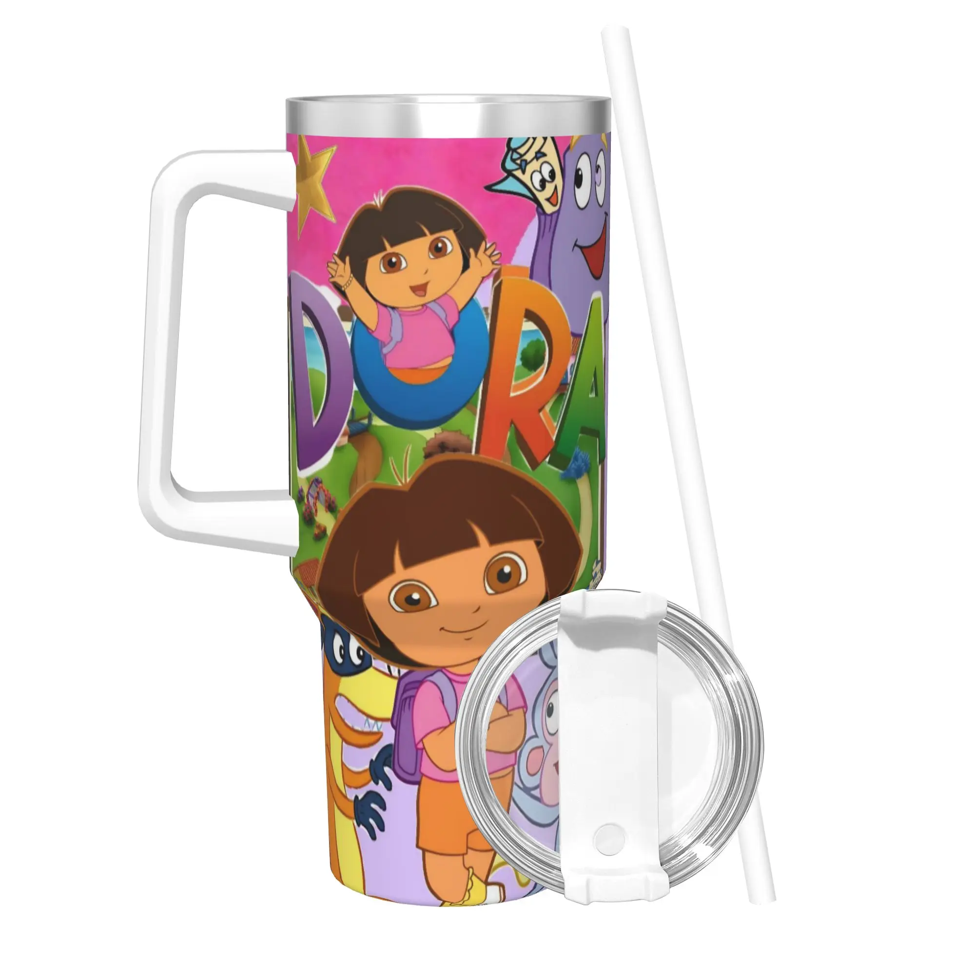 D-Doras The Explorers 40oz Tumbler Stainless Steel Double Wall Vacuum Insulated  Mug With Straw