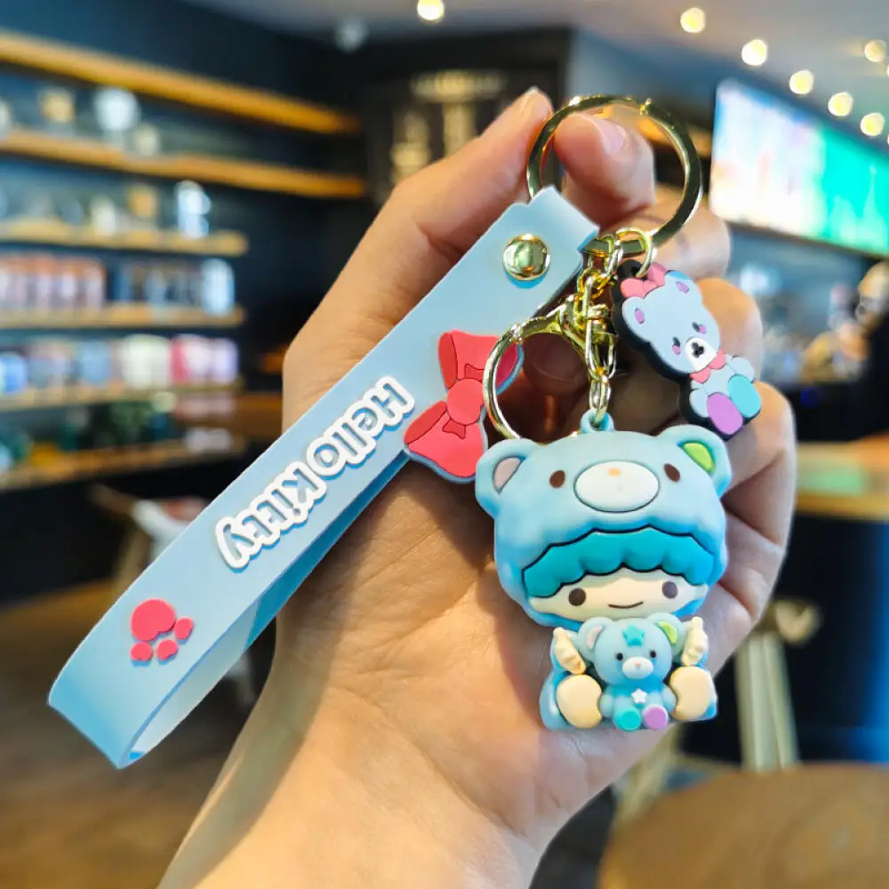 Sanrio Stereoscopic Doll Keychain Pendant Cartoon Hello Kitty Little Twin Stars Couple Keychains Bag Pendant Decorations Gifts