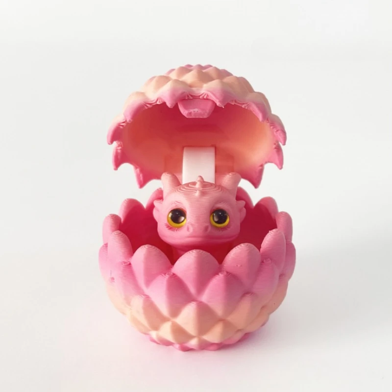 Śliczny Mini nadruk 3D Smok + Zestaw zabawek z jajkiem Kreatywna symulacja Model jajka smoka Ozdoby do dekoracji domu Prezenty dla dzieci