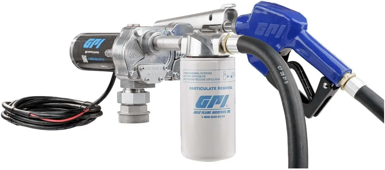 M-150 Series Fuel Transfer Pump, Automatic Shut-Off Nozzle with Filter Kit, 15 GPM, 12 Volt (110612-03)