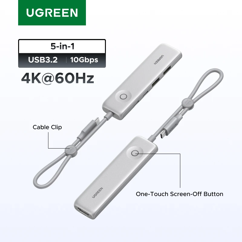 Ugreen Hub USB-C 4K HDMI 10Gbps Carregamento 100W