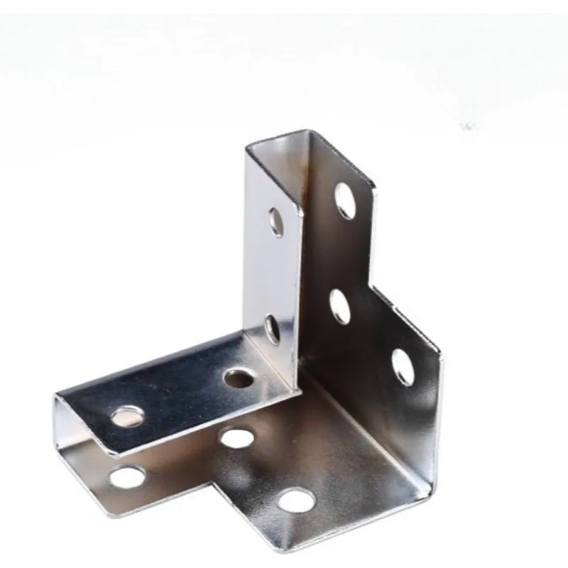 

4Pcs Chrome Black Steel Corner Bracket Panel Insert Clips Joiner For Open Audio Rack Road Flight ATA Case