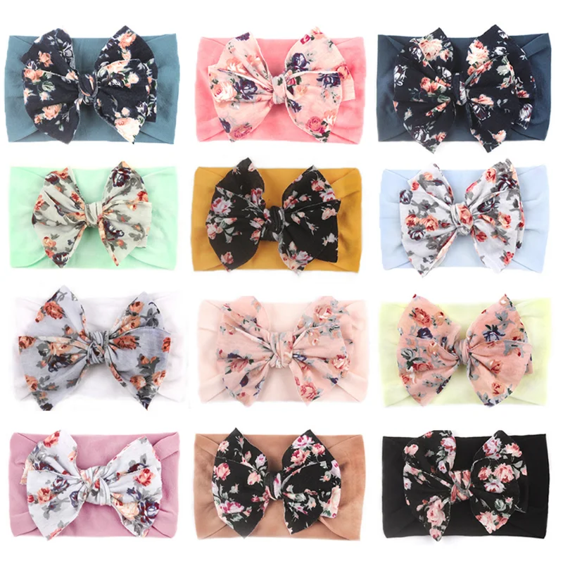 1 Piece Baby Headband Flower Toddler Infant Kids Hair Accessories Girl Newborn Bow Turban Bandage Headwear Headwrap Gift