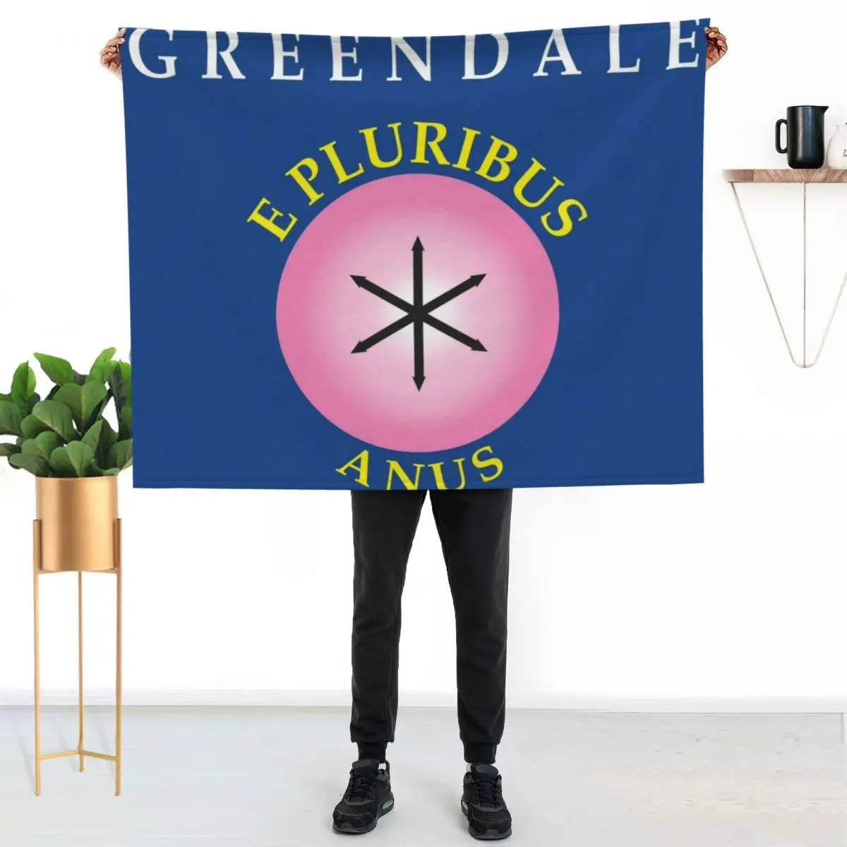 E Pluribus Anus Throw Blanket For Baby funny gift Quilt Moving Flannel Fabric Beach Blankets