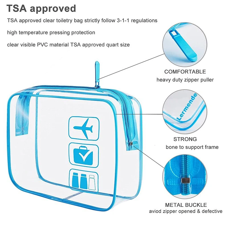 Borsa per articoli da toeletta da esterno senza mani e conveniente borsa trasparente per articoli da viaggio minimalista-1 pz