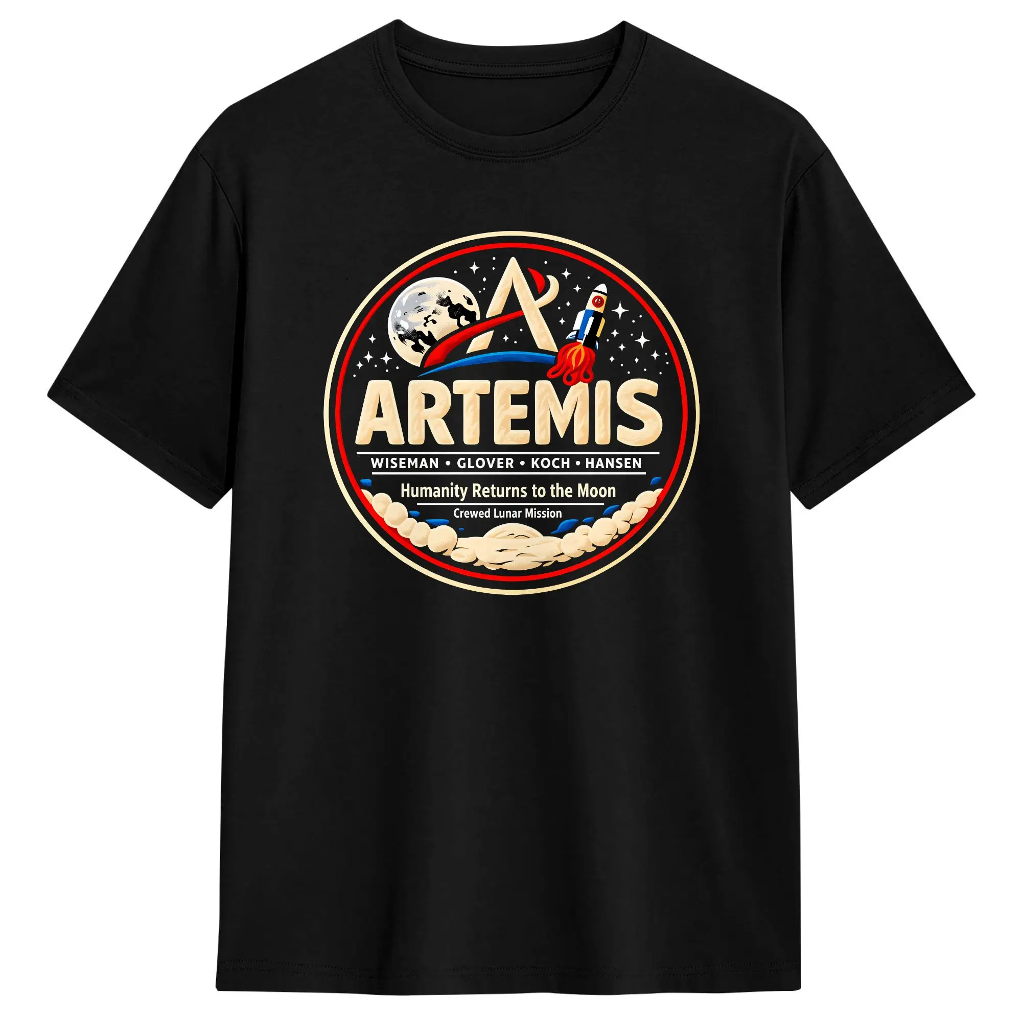 Artemis II  Orion Mission To Moon T-Shirt Beach  100 Cotton T-Shirts For Man Casual Tshirt Short Sleeve Y2K Funny Top Tees