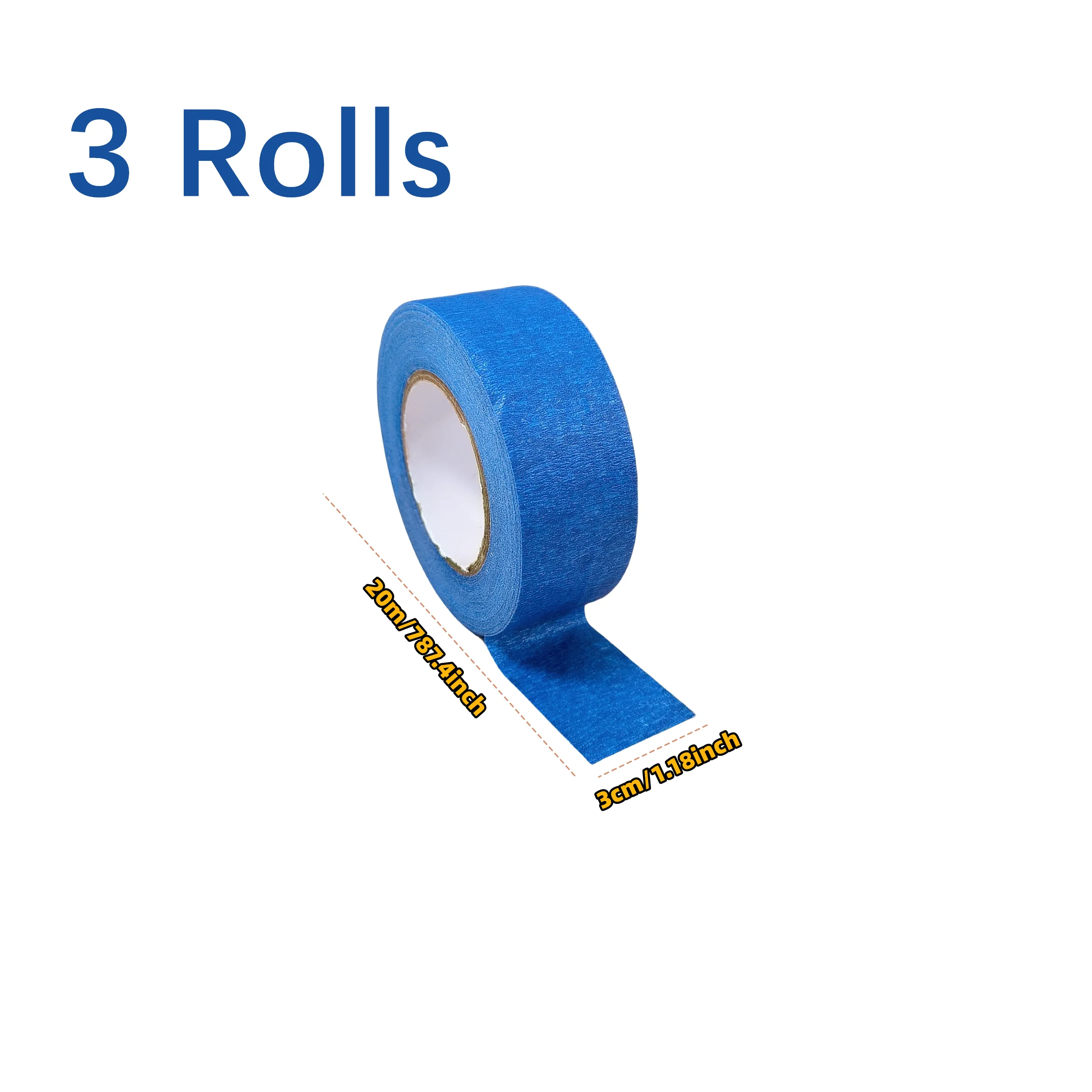 3 rollen/set verftape Multi-oppervlak maskeren Gemakkelijk te verwijderen Verftape Beveiliging Muurschildering Ambachten Kunst Bouw Thuis 20 m/rol