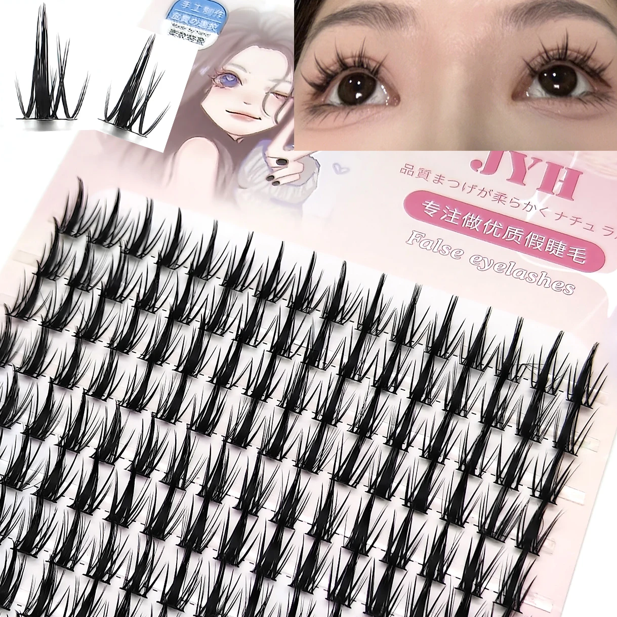ADIYA-Extensions de Cils Russes de Grande Capacité, Faux Cils Segmentés, Optique Naturelle, Bande Dessinée, DIY, 10 Rangées
