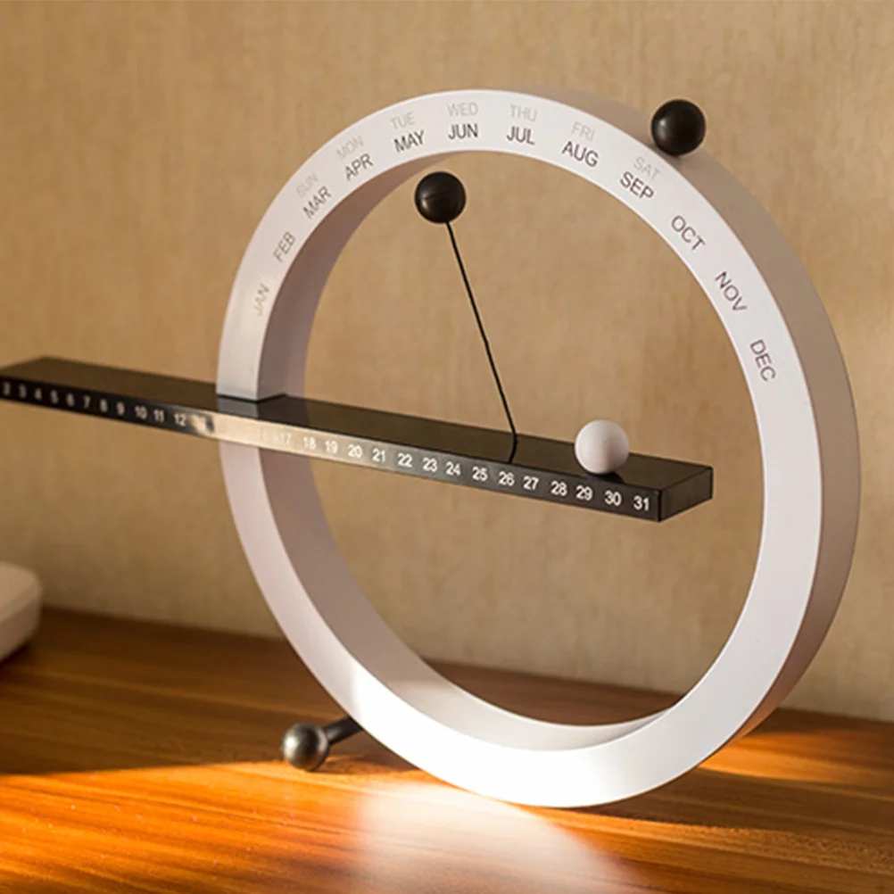 Creative Mounting Clock Desk Calendar Circle Wall Perpetual Magnetic Home Manual