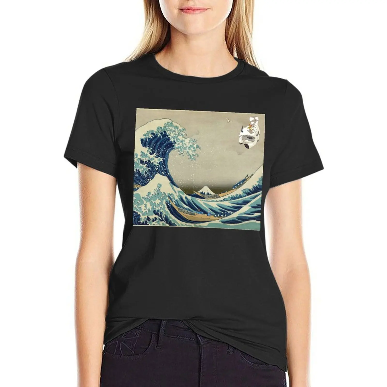 The Great Wave Off Katara T-Shirt summer tops female animal print shirt for girls cat shirts for Women