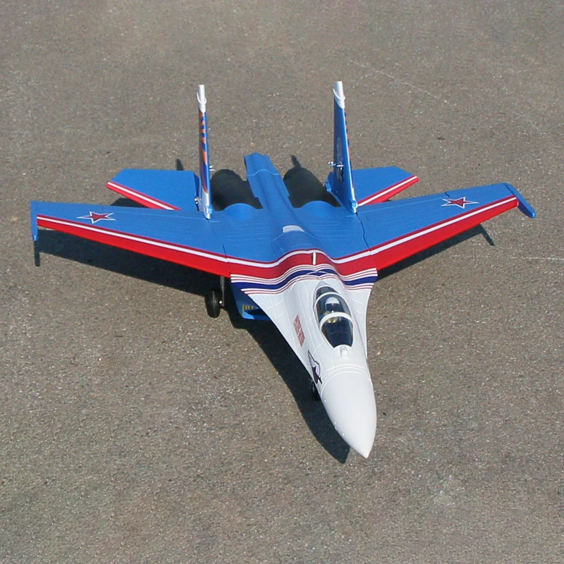 6 CH FlyFans Russian Demo SU-27 Twin 64mm RC EDF Jet versione PNP modello di aeromobile