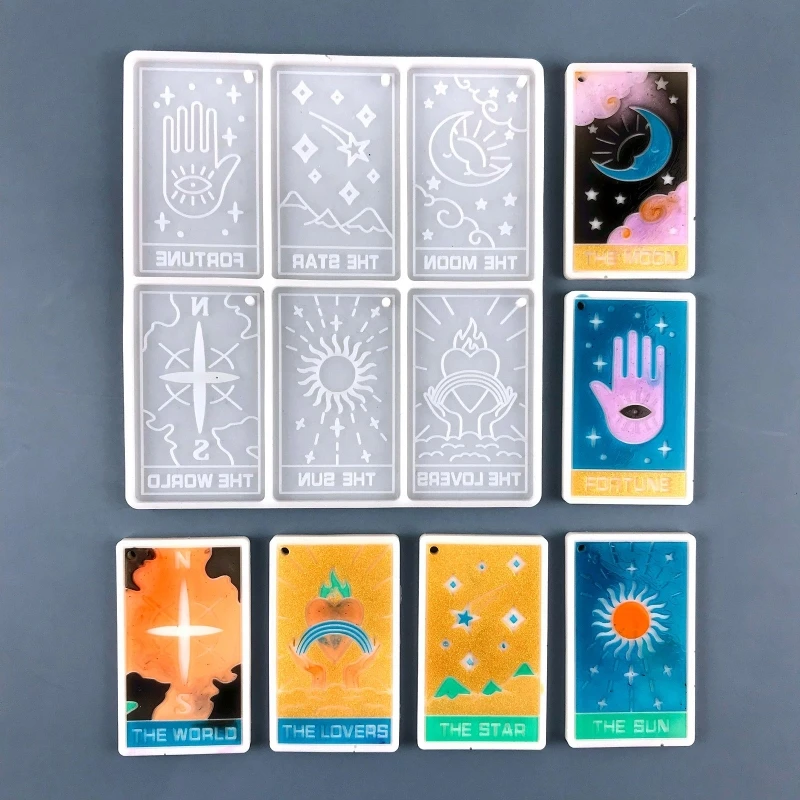 Resin Tarot Cards Resin Molds Silicone Different Arcana Cards Molds Large Tarot Silicone Molds for DIY Tarot Drop Shipping