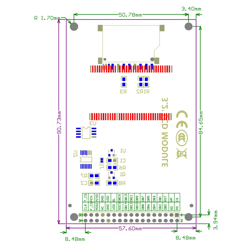 3,2 Zoll 240x320 Touch-Panel TFT LCD-Displaymodul mit Stylus-Stift ILI9341-Treiber für Arduino Raspberry Pi – Detail 11