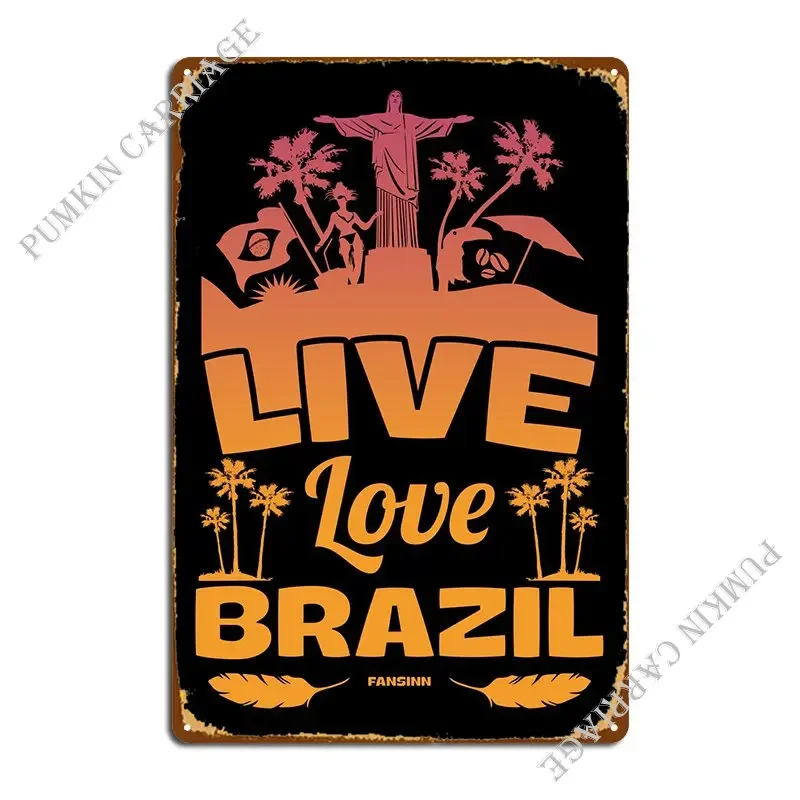 Brazil Rio De Janeiro Sout Metal Plaque Poster Pub Party Plates Wall Mural Wall Cave Tin Sign Poster