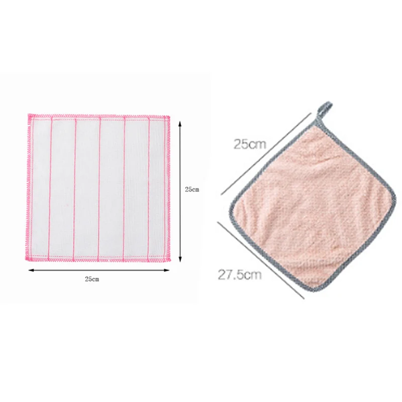 Anti-Oil Kitchen Towel 8 Layers Microfiber Kitchen Cleaning Cloth thicken Absorbent Scouring Pad Kitchen Daily Dish Towel 30cm