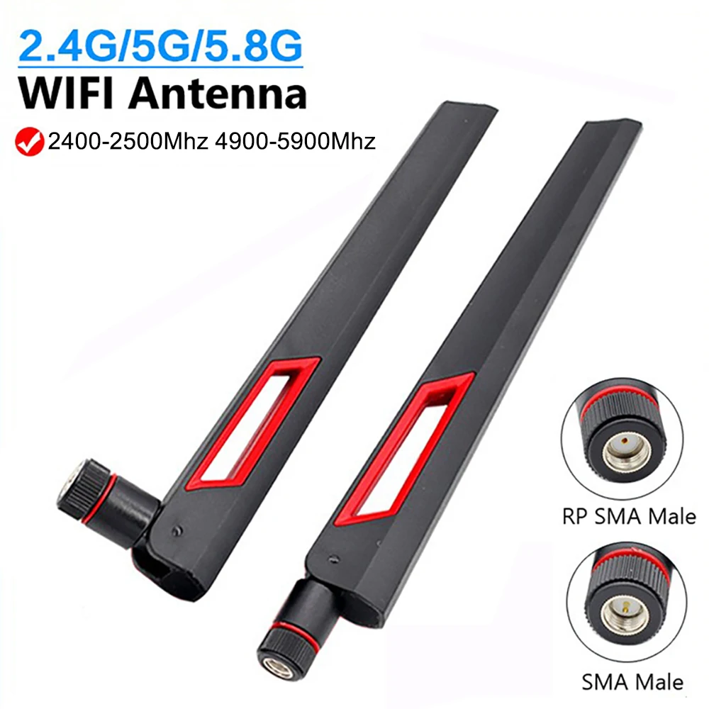 هوائي واي فاي 10dbi 2.4 جيجا هرتز 5 جيجا هرتز 5.8 جيجا هرتز RP SMA ذكر معزز إشارة عالمي هوائي واي فاي لمكبر الصوت WLAN راوتر هوائي