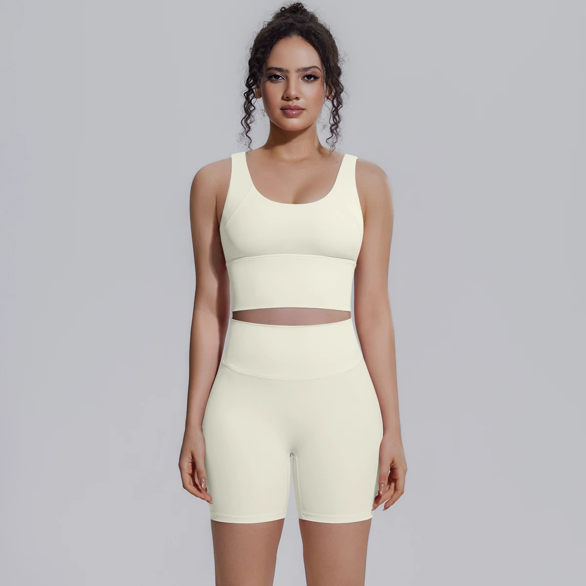 Solid Color Summer Yoga Set Woman's Sexy Backless Yoga Underwear with Chest Pad Quick-Dry Hip Push Up Fitness Shorts Sportswear