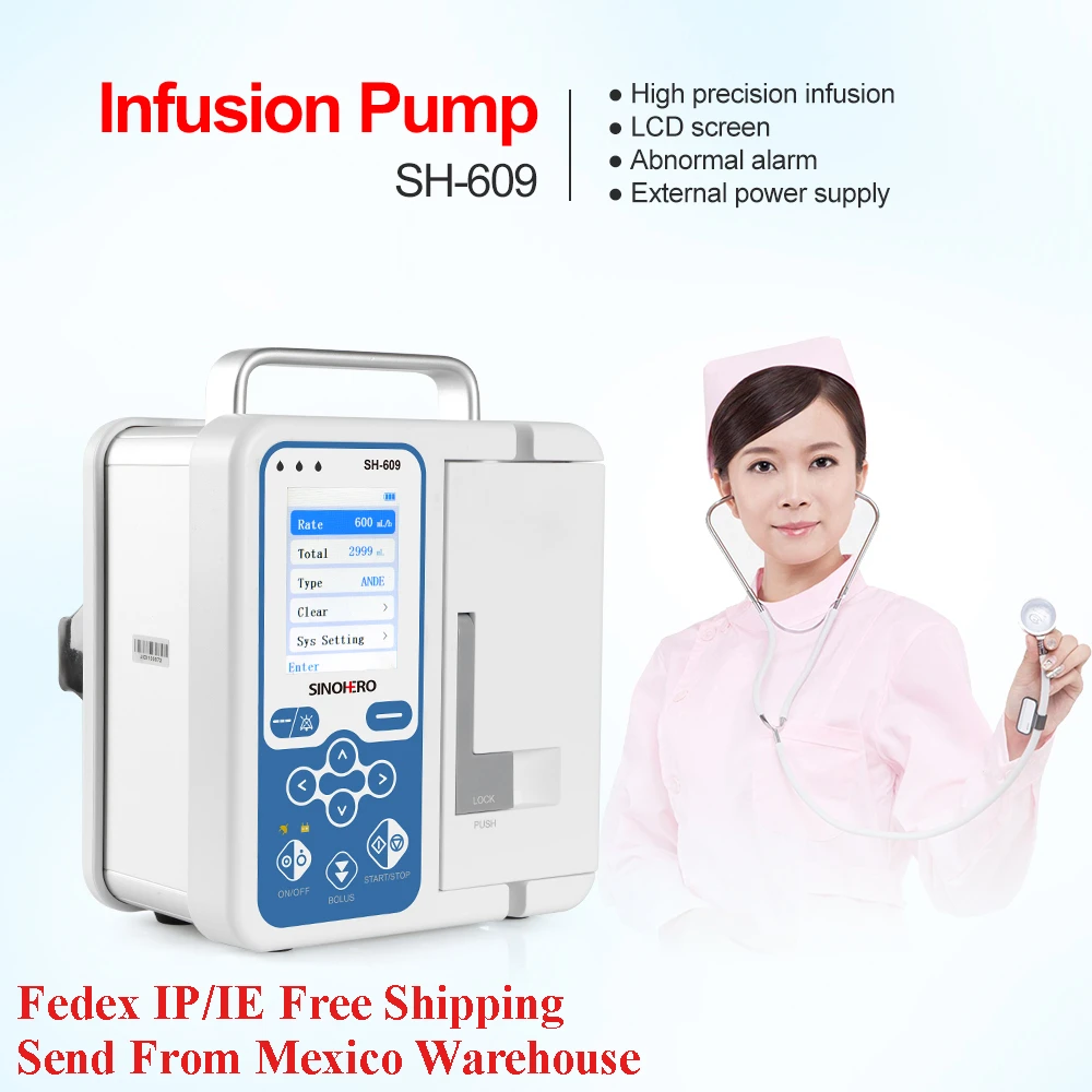 Portable Medical Infusion Pump Electronic LCD Real Time Rechargable High-accuracy Volumetric Digital Infusion Pump Device