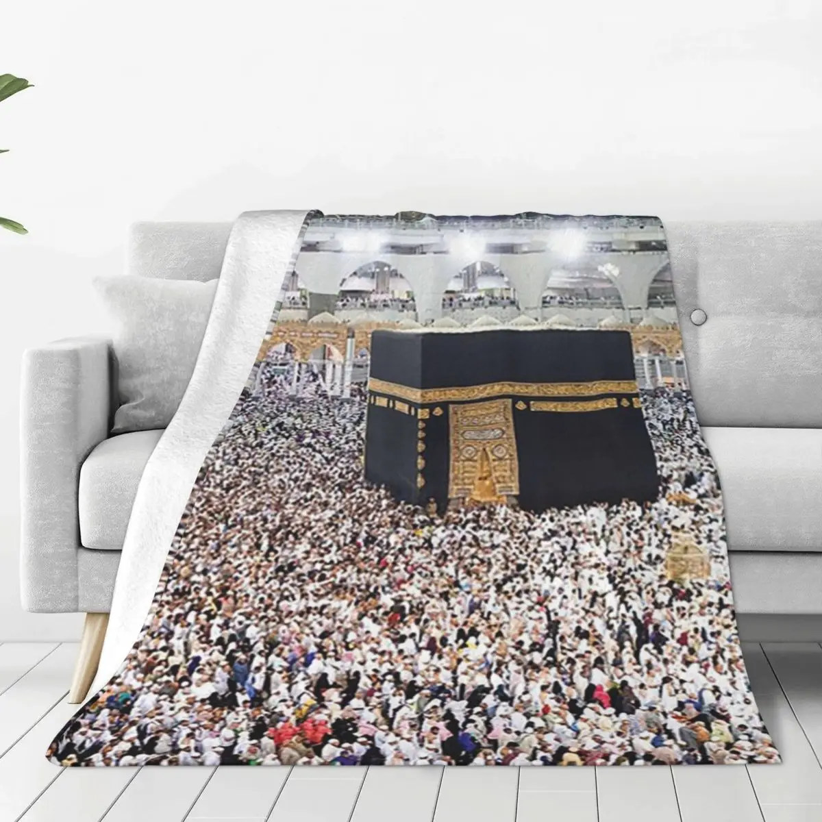 People Walking Around Kaaba In Mecca Saudi Arabia Blanket Fleece Sofa Throw Blankets For Couch Bedding Throws Bedspread Quilt