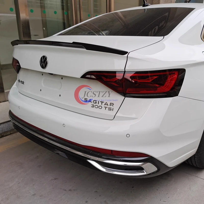 

For VW Jetta mk7 2019--2021 Spoiler ABS Plastic Carbon Fiber Look Rear Trunk Wing Car Body Kit Accessories