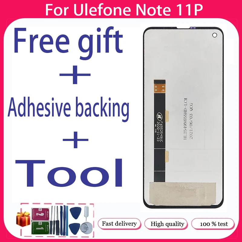 For Ulefone Note 11P+ LCD Display + Touch Screen+Free adhesive backing+Tool