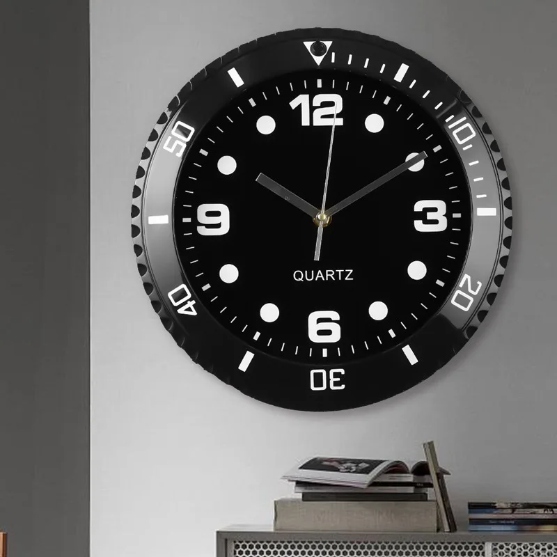 28CM Luxury Wall Clock Design Metal Art Large Digital Luminous Wall Rol Watches Clock House Living Room Decoration Clock Wall