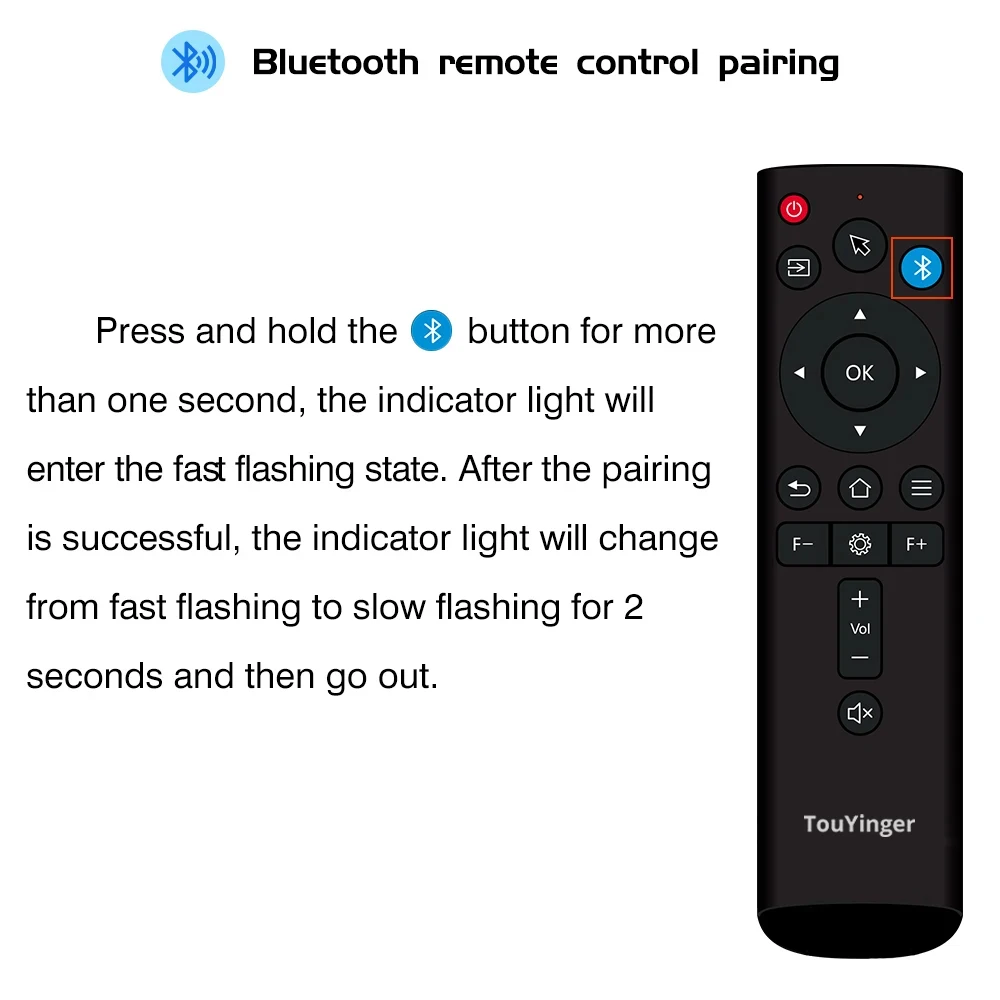 Touyinger 2.4G Bluetooth remote control for Q12W Pro Q11W Q10W plus H6 pro and other Android projectors