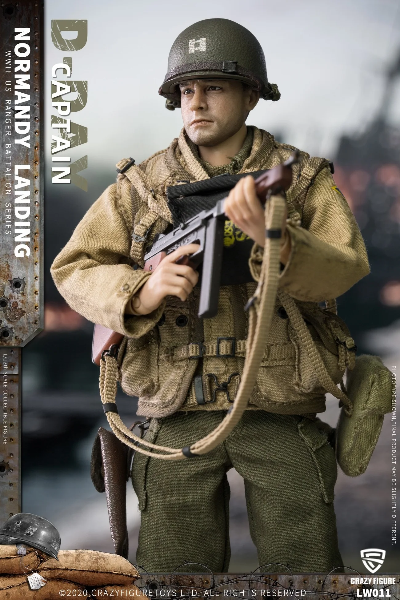 LW011-LW018 1/12 WWII U.S. Rangers On D-Day Captain Figure Model 6'' Male Soldier Action Doll Full Set Collectible Toy Hobby