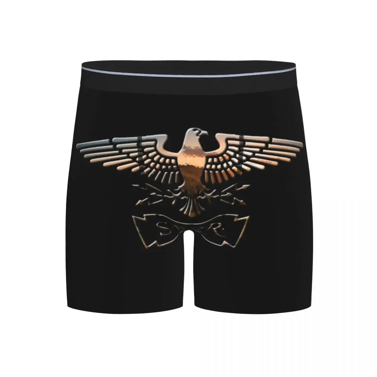 

Длинные трусы-боксеры, шорты SPQR-римская ампир, стандартные трусики со щитом, мужское мягкое нижнее белье для мужчин, подарок бойфренду