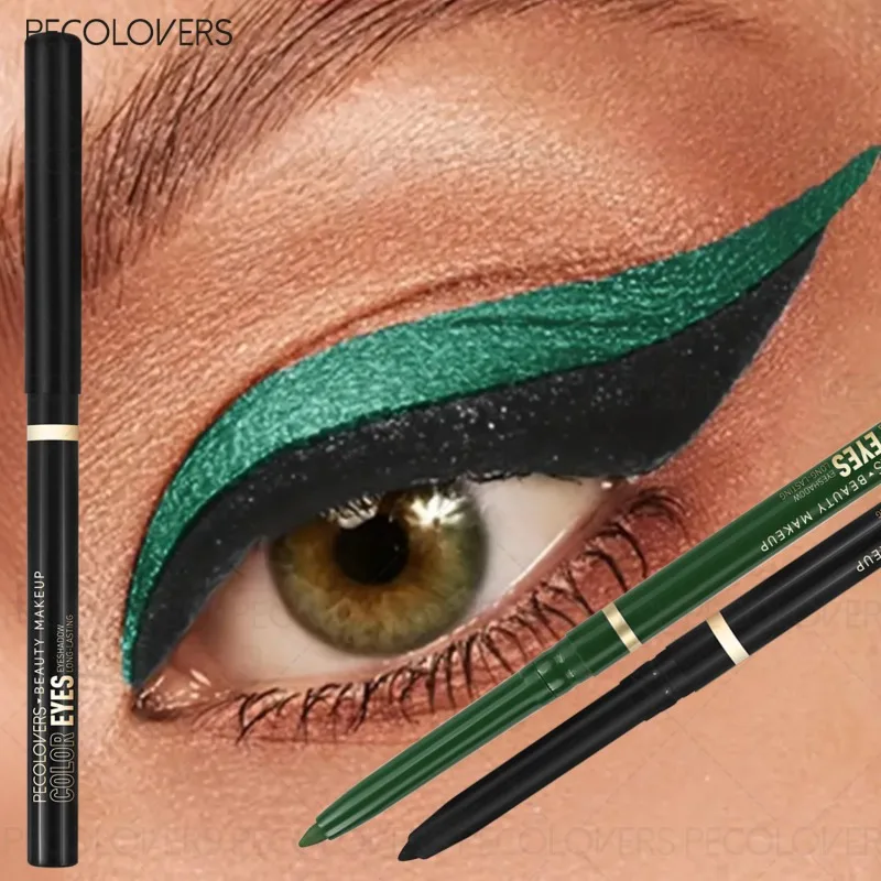 1 Stück Eyeliner-Stift, wasserdicht und schweißfest, langlebig, natürlich, grün und schwarz, Augenkosmetik