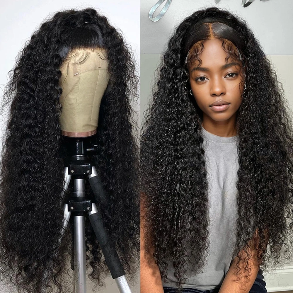 40 Inch 13x6 Hd Lace Front Curly Human Hair Wig Brazilian Deep Wave 30Inch Lace Frontal Wigs Human Hair Preplucked Free Shipping