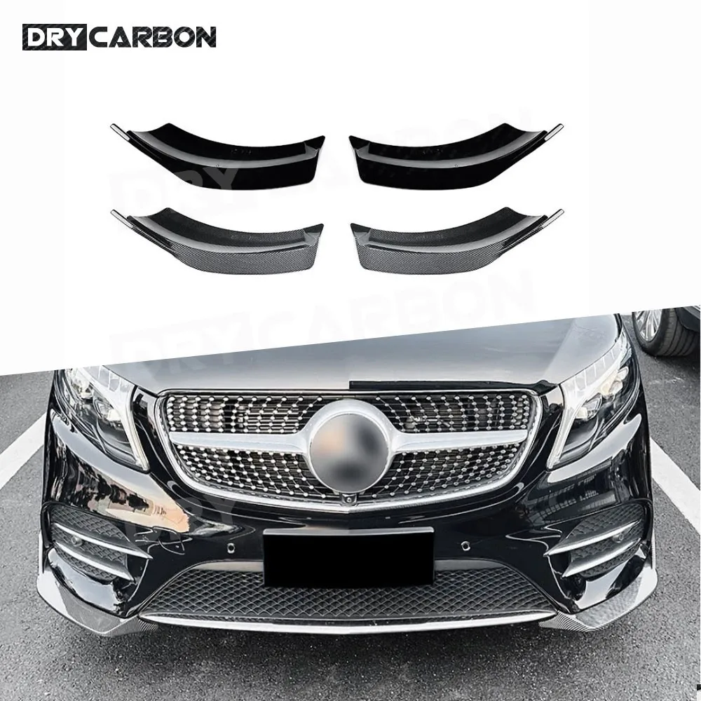 Front Bumper Flaps Apron Splitters for Benz V Class W447 V260 AMG Line 2018-2023 Front Bumper Canards Car Body Kits Accessories