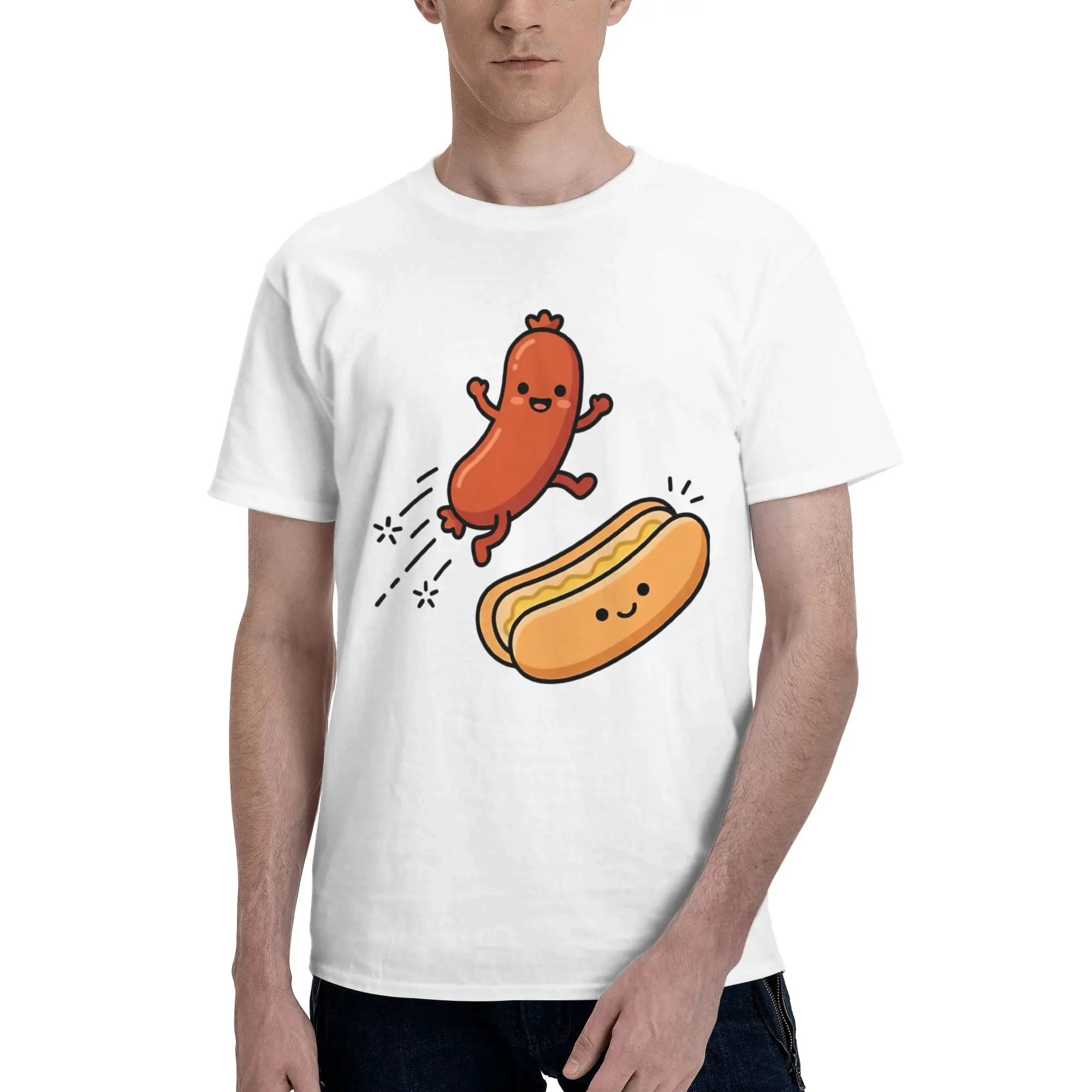 Mens Womens Suns Out Buns Out Funny Hot Dog Food Lover Shirt 100% Cotton Graphic Printing T-Shirt  Clothing Outfits