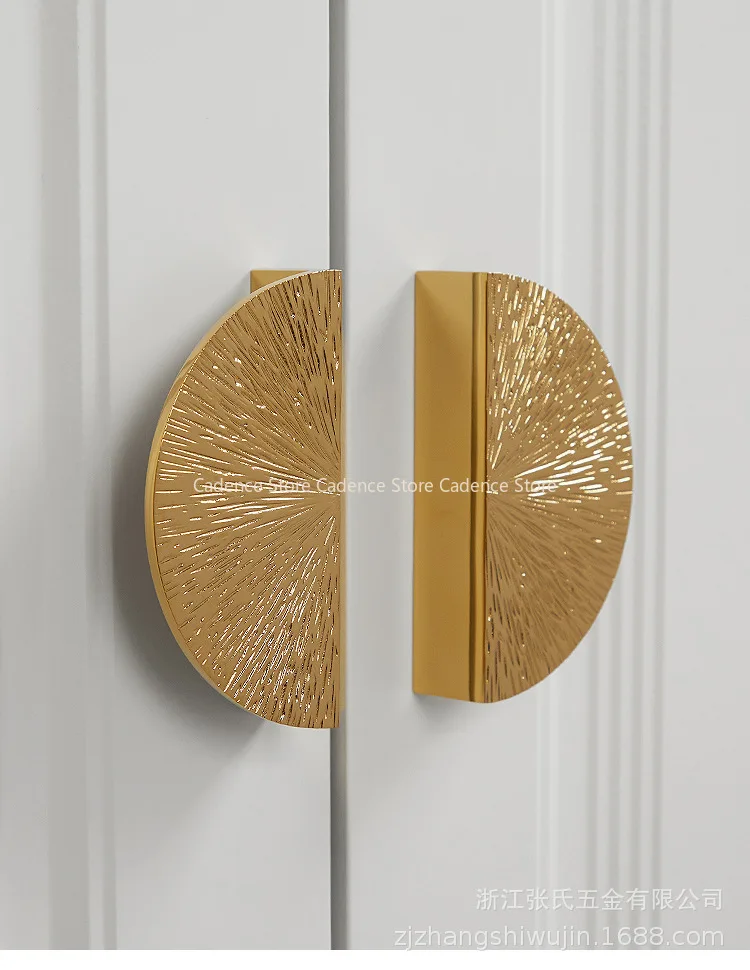 Brass Round Semicircular Cabinet Door Knob Handle Desk Drawer Pulls Modern Knobs Furniture Hardware Kitchen Accessories