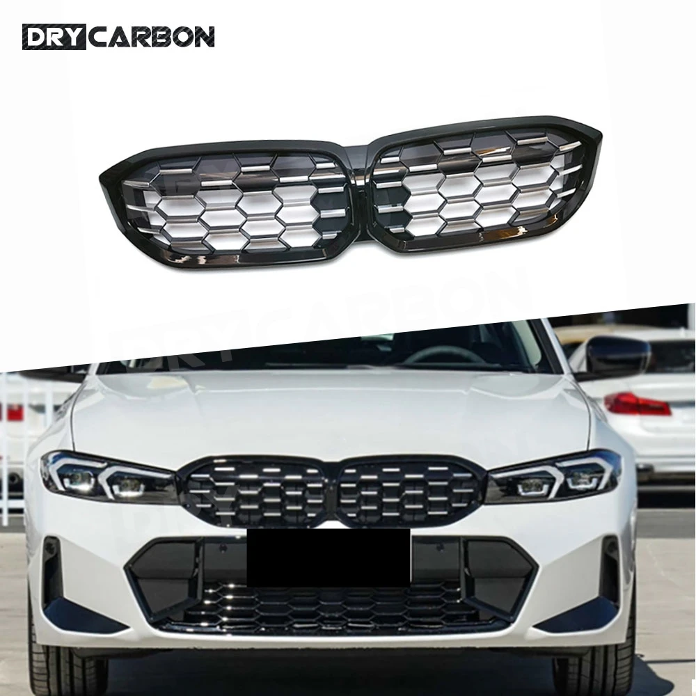 

for BMW 3 Series G20 G28 LCI 340I 2023+ Car Racing Grills Front Bumper Air Vent Cover Trim Mesh Grille Frame Body Kits