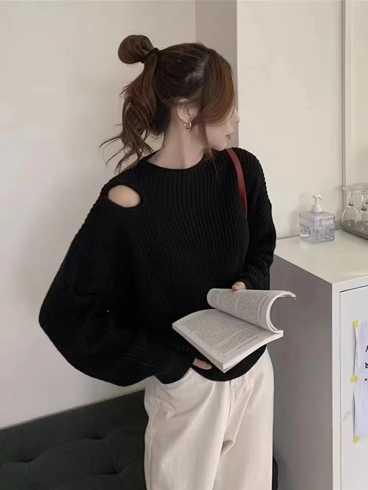 Thiened Morbido maglione lavorato a maglia oulder Sve Design rotondo Ne Pullover Maglieria Pendolarismo Sle Lunghezza regolare Altro tessuto