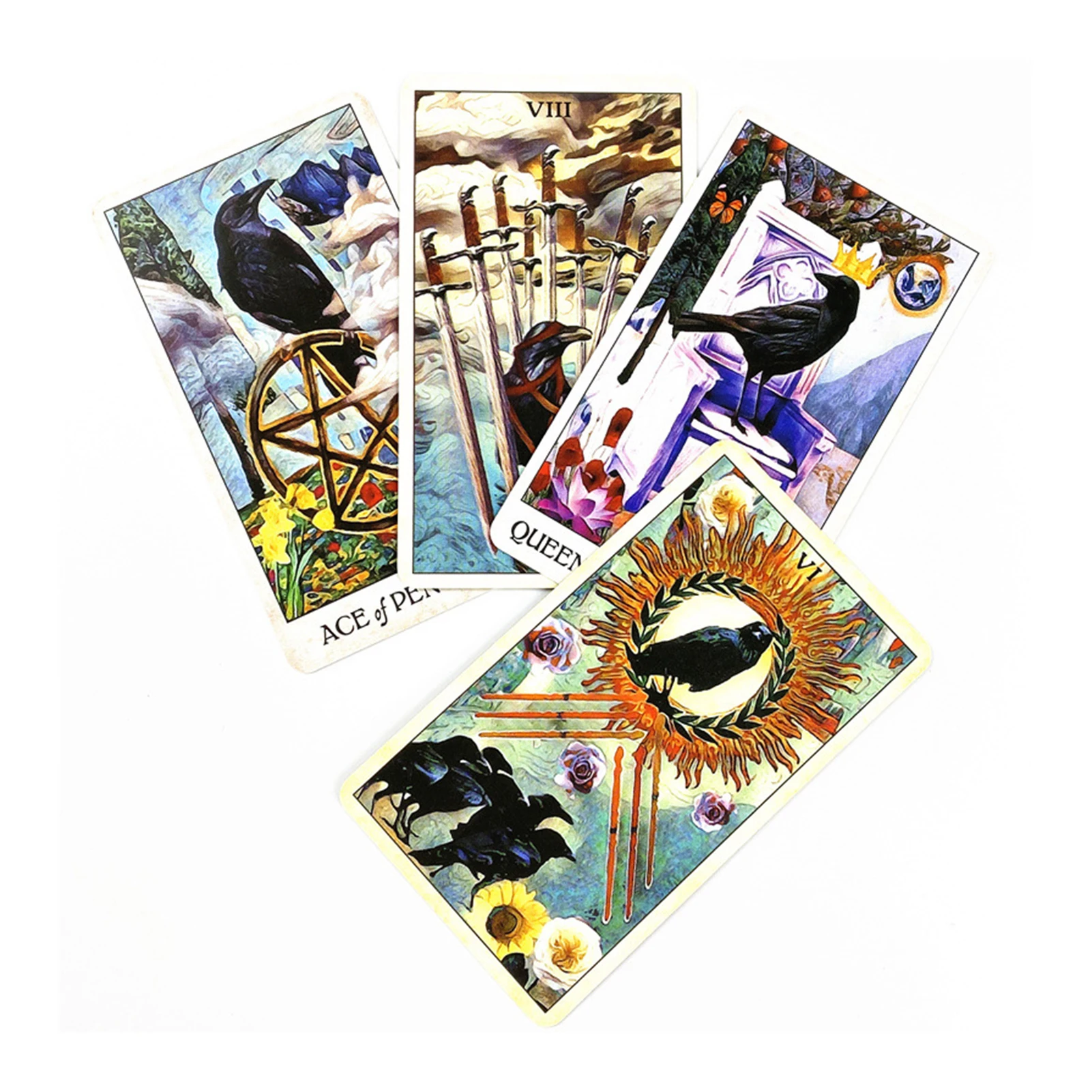 Murder Of Crows Tarot Cards Divination English Version Fortune Telling Tarot Cards Deck Friend Party Entertainment Board Game