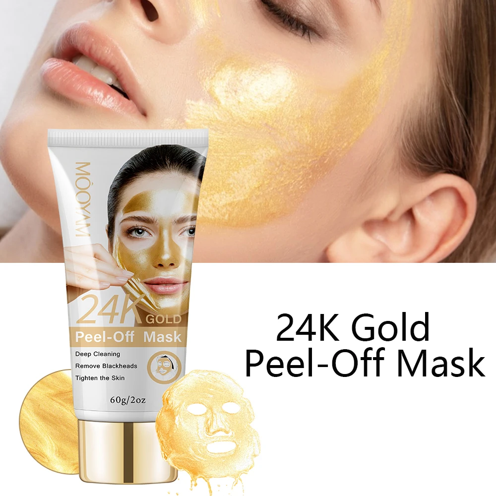 

24K Gold Peel-Off Facial Mask Deep Cleansing Brightening Tear Off Gold Foil Peel-Off Mask Skincare Products