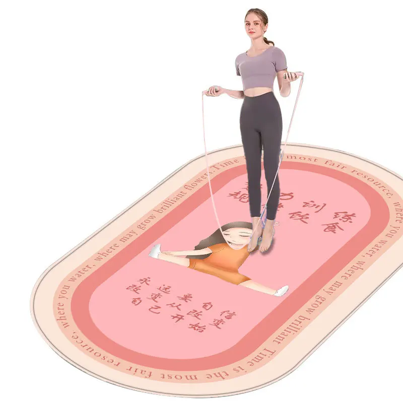 Estera de cuerda para saltar, gruesa, antideslizante para interiores, yoga, elíptica, absorción de impacto, ejercicio de baile, fitness, estera de yoga silenciosa